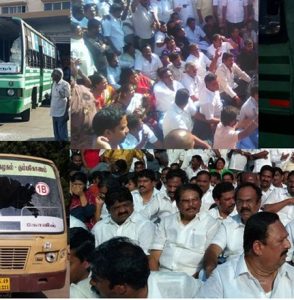 சட்டமன்றத்தில் ஸ்டாலின் தாக்கப்பட்டதற்கு எதிர்ப்பு தெரிவித்து தமிழகம் முழுவதும் திமுகவினர் சாலை மறியல்