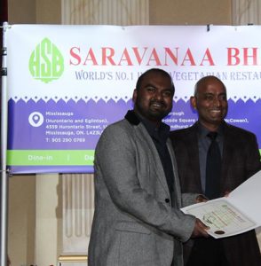 TWO BRANCHES OF “SARAVANAA BHAVAN” INDIAN RESTAURANT IN CANADA, CELEBRATED ANNUAL GET TOGETHER AND APPRECIATION NIGHT IN SCARBOROUGH.