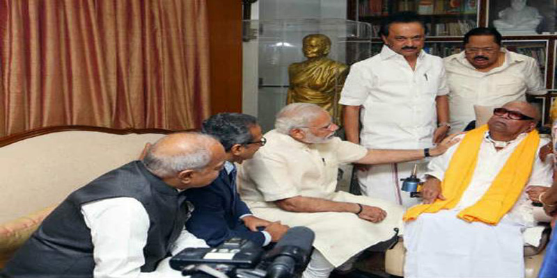 கருணாநிதியிடம் மோடி நேரில் நலம் விசாரித்தார்