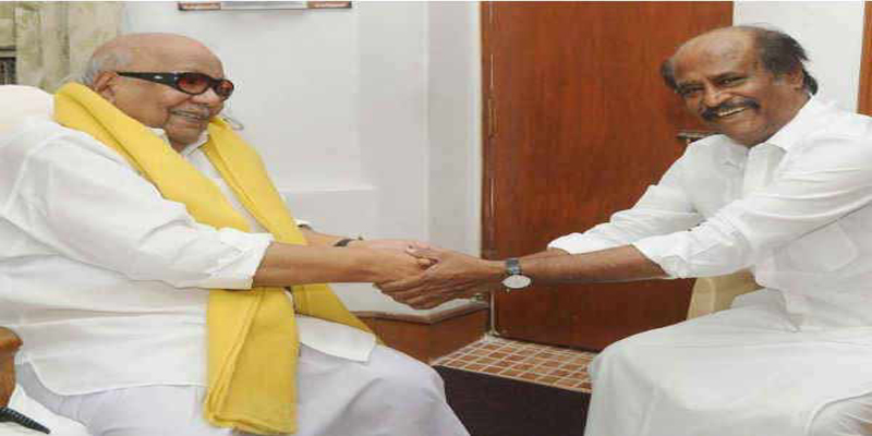கருணாநிதியுடன் நடிகர் ரஜினி சந்திப்பு