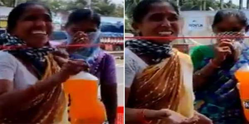 உள்ளத்தில் நல்ல உள்ளம் – போலீசாருக்கு குளிர்பானம் கொடுத்த ஏழை பெண்