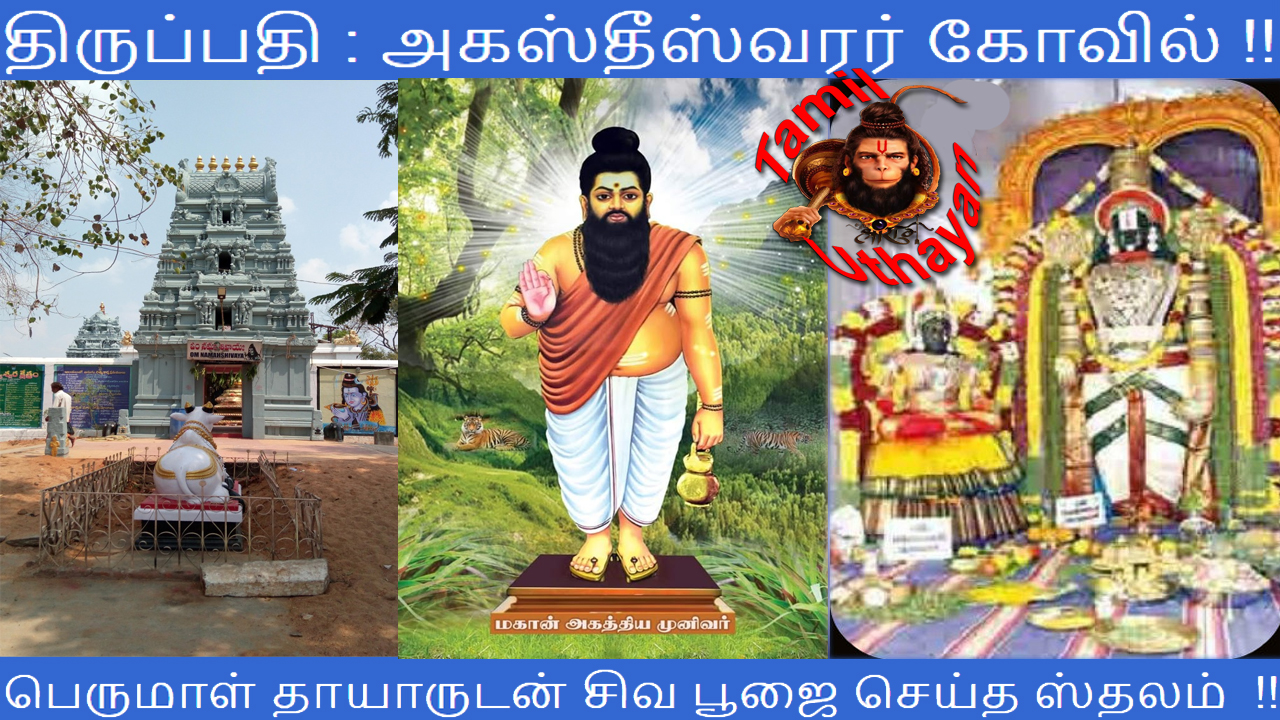 திருப்பதி: அகஸ்தீஸ்வரர் கோவில் – பெருமாள் தாயாருடன் சிவ பூஜை செய்த ஸ்தலம் !!